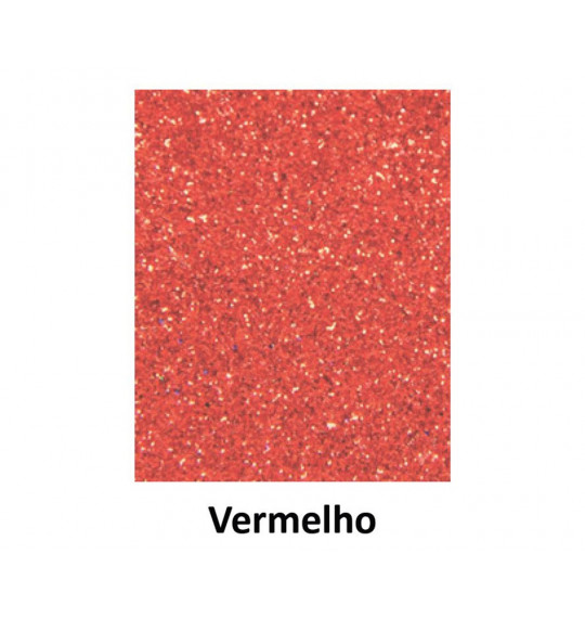 Folhas de EVA Com Brilho 40x60 Vermelho Leo&Leo