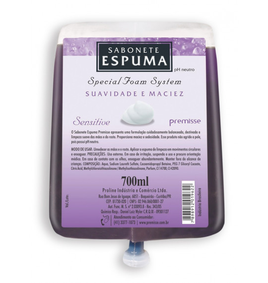 Sabonete Espuma Sensitive Refil 700ml Premisse