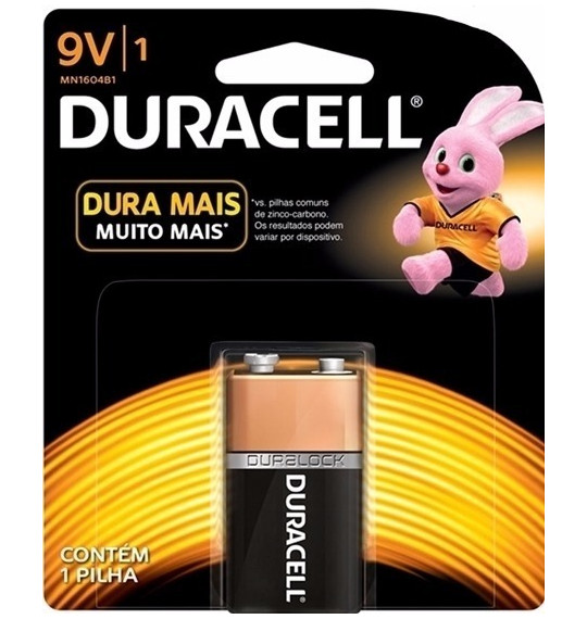 Bateria 9V Alcalina c/1 Duracell