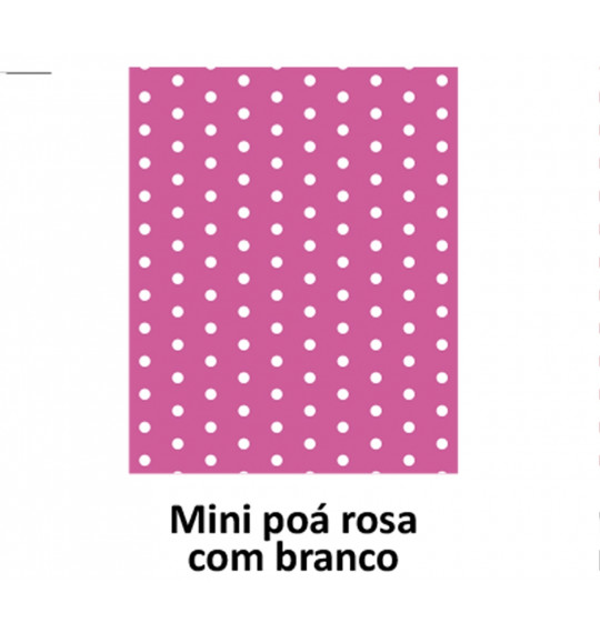 Folhas de EVA Estampa Mini Poá Rosa Com Branco 40x60 Leo&Leo