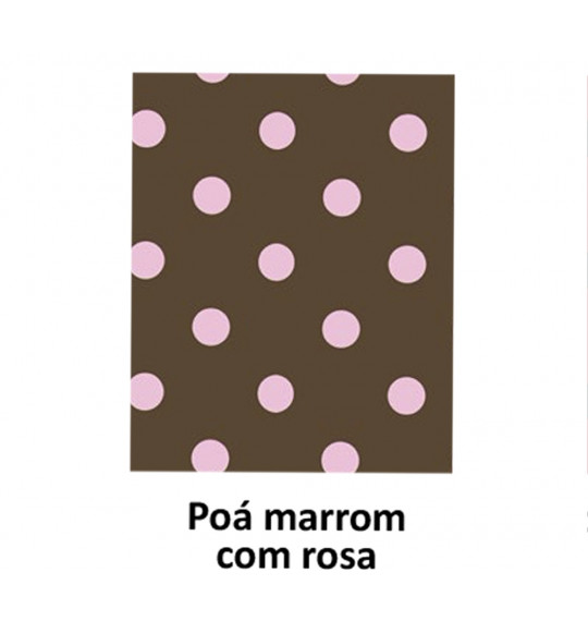 Folhas de EVA Estampa Mini Poá Marrom Com Rosa 40x60 Leo&Leo