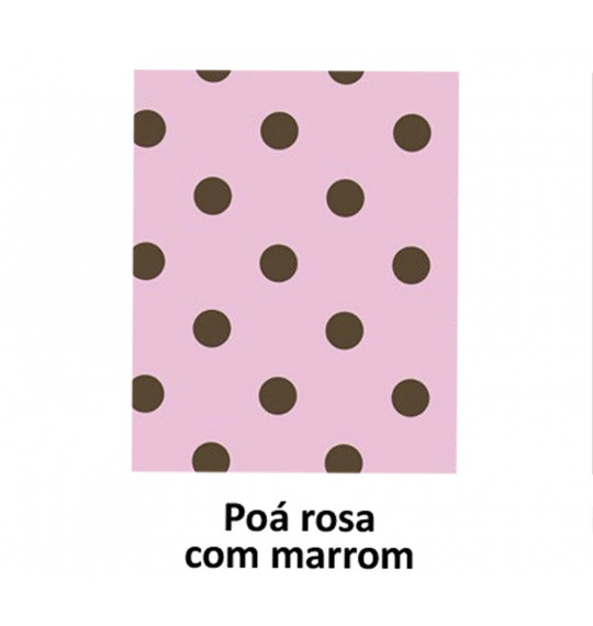 Folhas de EVA Estampa Mini Poá Rosa Com Marrom 40x60 Leo&Leo