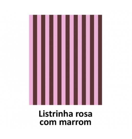 Folhas de EVA Estampa Listrinha Rosa Com Marrom 40x60 Leo&Leo