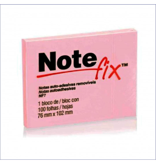 Bloco 76x102 Rosa Notefix