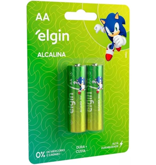 Pilha Alcalina AA c/2 Elgin