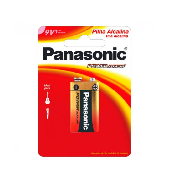 Bateria 9V Alcalina c/1 Panasonic