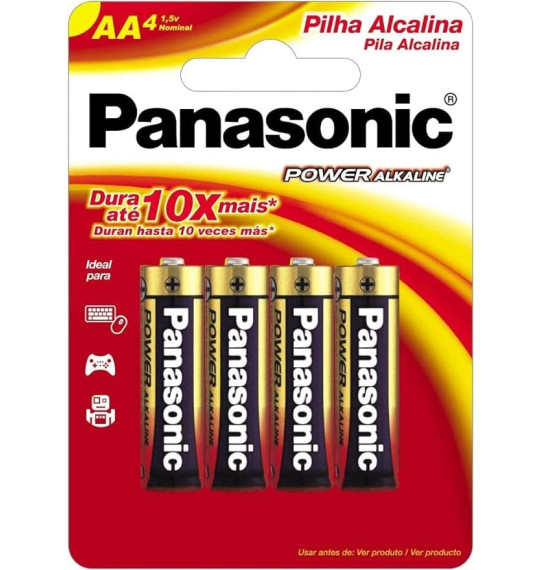 Pilha Alcalina AA c/4 Panasonic